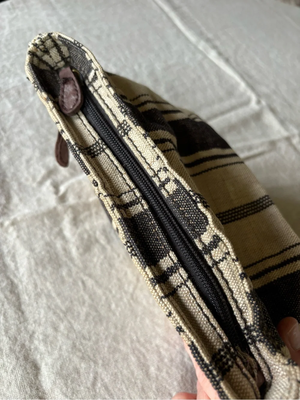 Jute and Cotton Cosmetic Bag